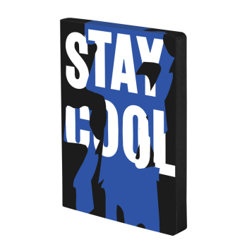 Nuuna, Notizbuch,Flex-Cover aus recyceltem Leder Seiten Punktraster,schwarz,blau,weiss, bedruckt stay cool